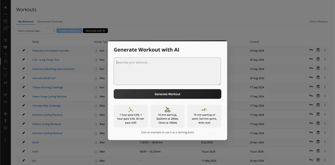 Prompt Garmin Workout