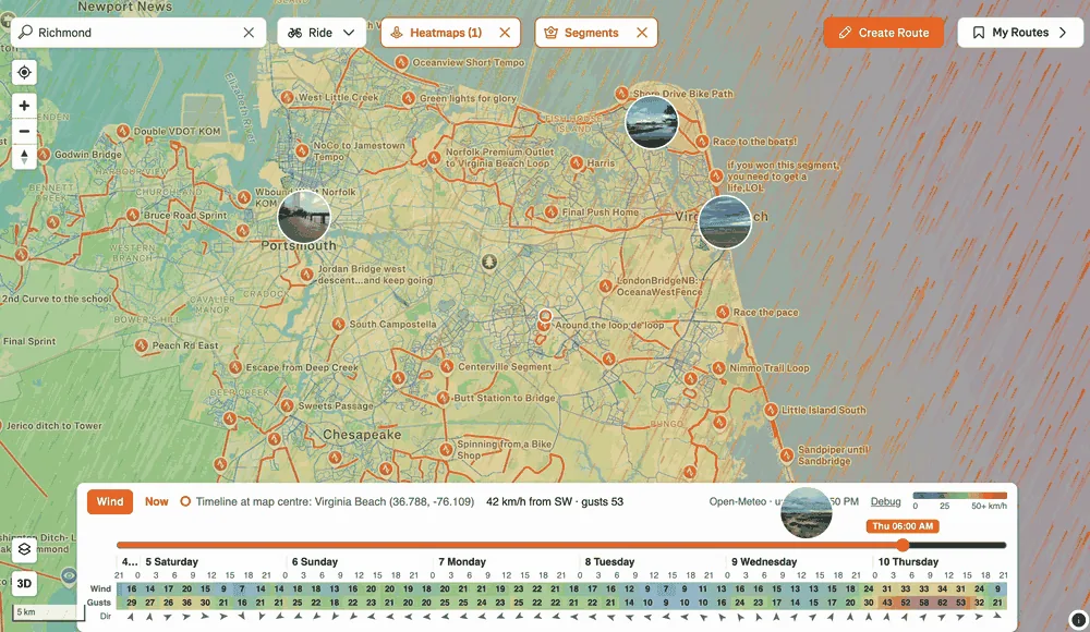 Strava Wind Overlay